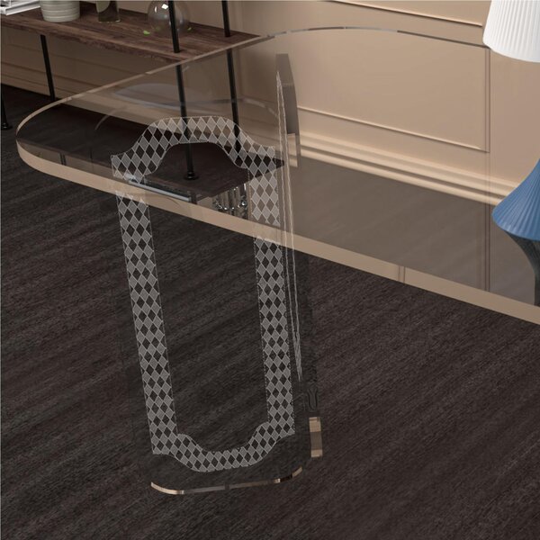 Tavolinetto , tavolo caff� in Cristallo acrilico ad alto spessore con decori al laser PEGGY 80x140xh73 cm