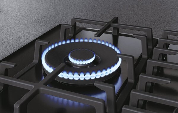 Haier Piano Cottura 5 Fuochi a Gas Larghezza 75 cm (1 Bruciatore Doppia Corona) in Vetro colore Nero - HAVG7WL4HBPB I-Move Series 6
