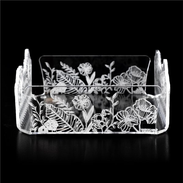 Portatovaglioli in Cristallo acrilico Medio LE JARDIN Dimensioni 18,5x18,5x h9,5 cm Trasparente