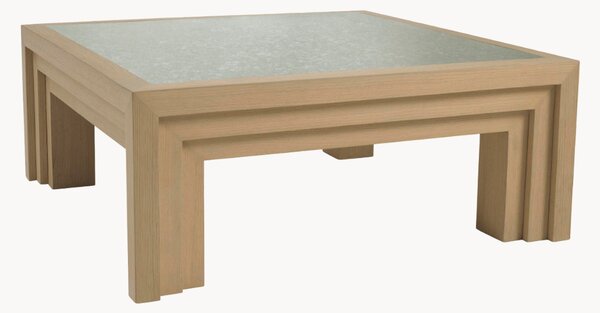 Tavolino da salotto in legno con piano in vetro Metropolitan
