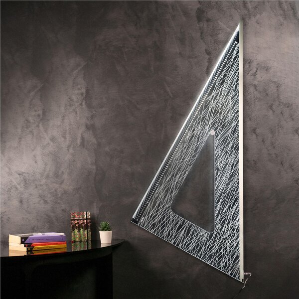 Lampada da Parete squadra 30� 60� trasparente incolore, dimensioni 115x10xH63 cm, spessore 10 mm trasparente