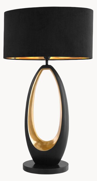 Lampada da tavolo con base in marmo e paralume in velluto Volo