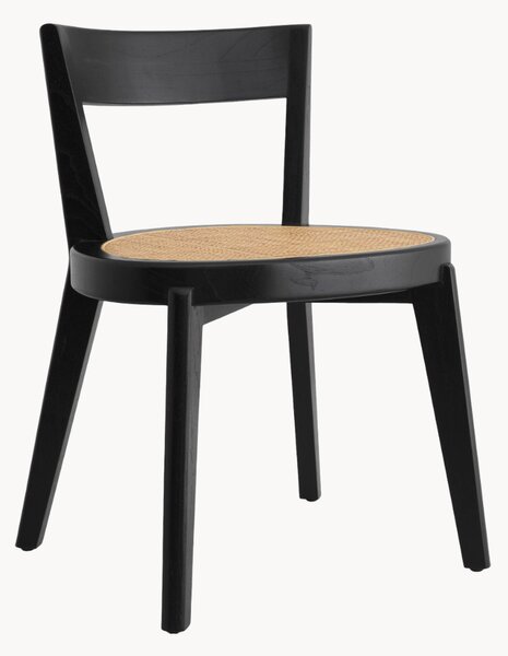 Sedia da pranzo in legno di Mindi con seduta in rattan Alvear
