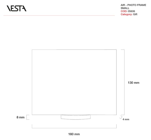 Photo frame medium air trasparente incolore, spessore 10-2 mm