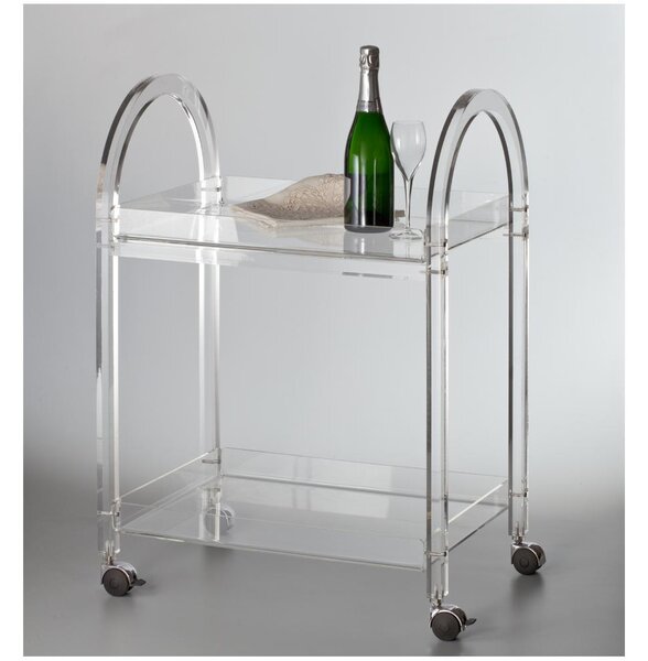 Carrello portavivande in Plexi trasparente LIKE WATER con ruote piroettanti 63x44xh86 cm