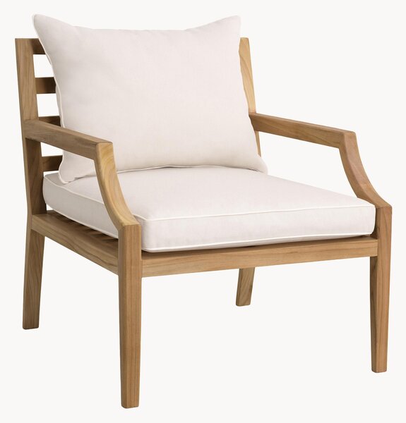 Sedia con braccioli da giardino in legno di teak Hera