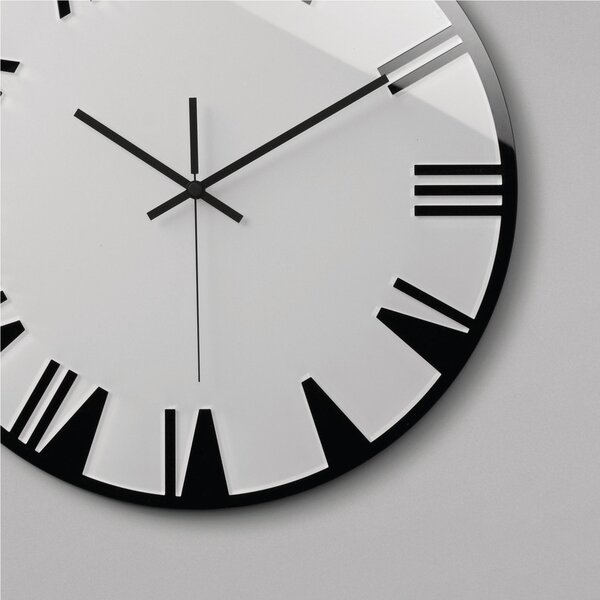 Orologio da parete movimento al quarzo ROMA Small �42x2,5 in plexigas bicolore Bianco
