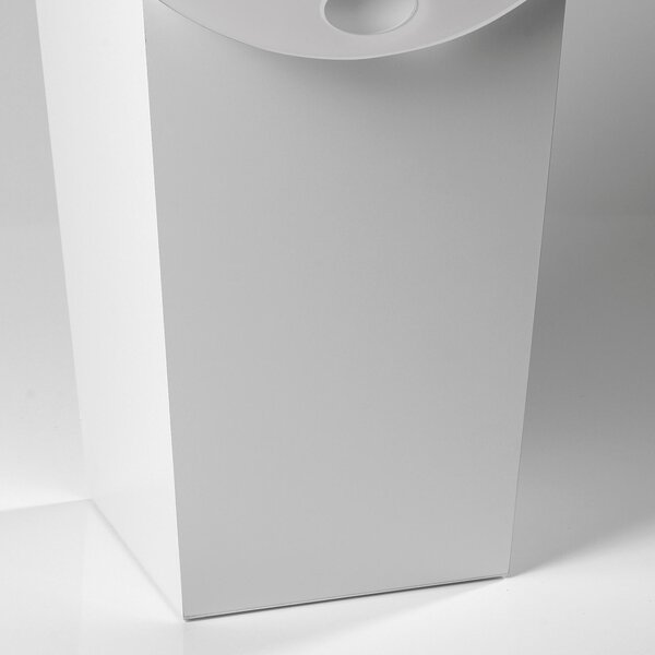 Portabiancheria WAVE 35x38x56 cm in Legno verniciato Bianco Coperchio in plexi satinato
