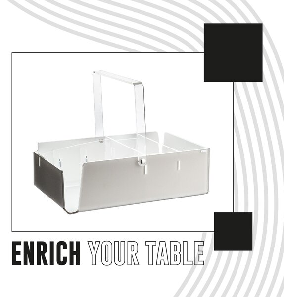 Set Party Like Water porta bicchieri, piatti , posate, tovaglioli 34x23x26h cm organizza la tavola delle feste con praticit� colore tortora esterno tortora