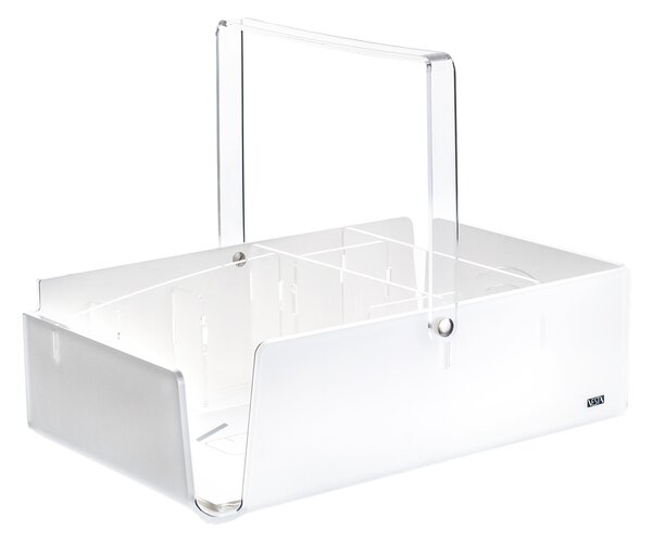 Set Party Like Water porta bicchieri, piatti , posate, tovaglioli 34x23x26h cm organizza la tavola delle feste con praticit� colore bianco satinato