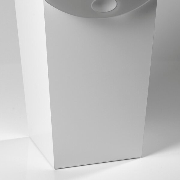 Portabiancheria WAVE 35x38x56 cm in Legno verniciato Bianco Coperchio in plexi Avorio