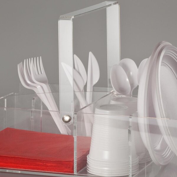 Set Party Like Water porta bicchieri, piatti , posate, tovaglioli 34x23x26h cm organizza la tavola delle feste con praticit� colore trasparente