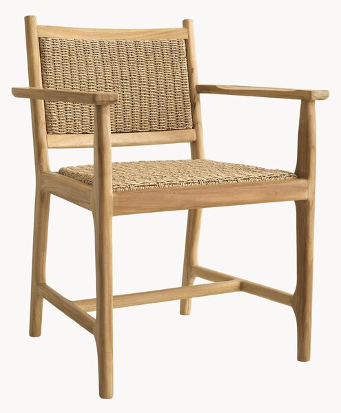 Sedia da giardino in legno di teak con braccioli Pivetti
