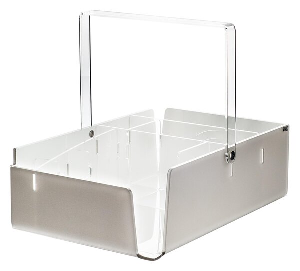 Set Party Like Water porta bicchieri, piatti , posate, tovaglioli 34x23x26h cm organizza la tavola delle feste con praticit� colore tortora esterno tortora