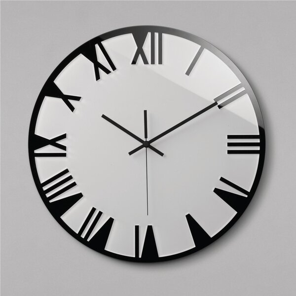 Orologio da parete movimento al quarzo ROMA Small �42x2,5 in plexigas bicolore Bianco