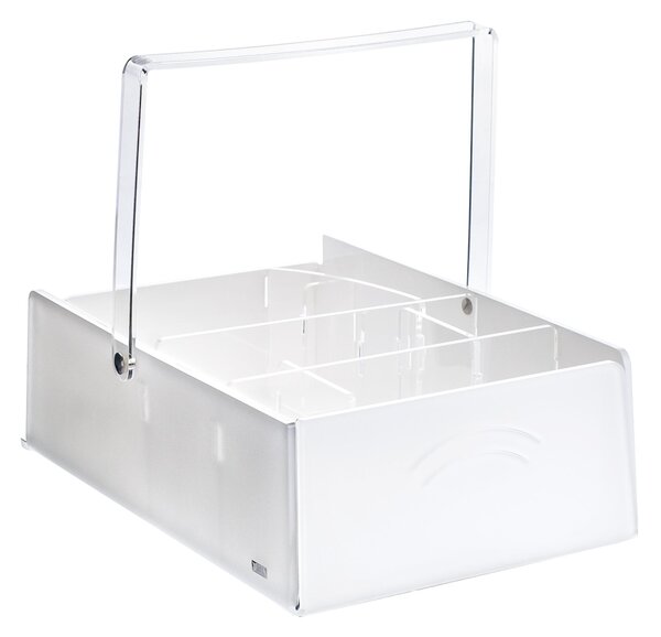 Portaposate big like water bianco monosatinato, dimensioni 21x14xH18,5 cm, peso 0,52 kg, spessore 4 mm