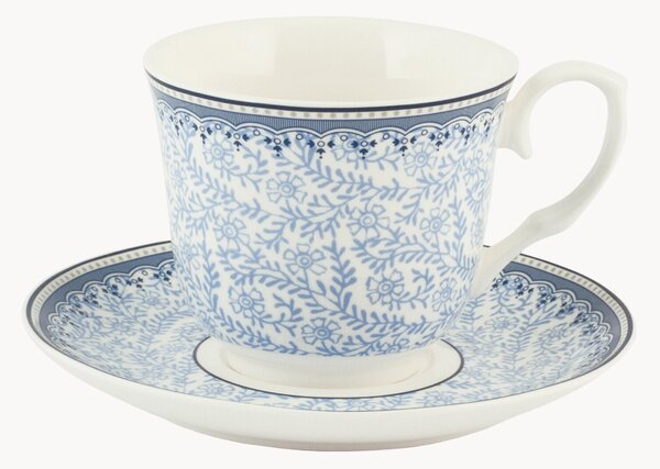 Set di 2 tazze da tè in porcellana con piattino Blue Dream