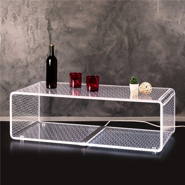 Tavolino luminoso lampada Luminosa solid extra large flots, dimensioni 37,5x37,5xH37,5 cm, spessore 10 mm disegno tits & butts colore trasparente