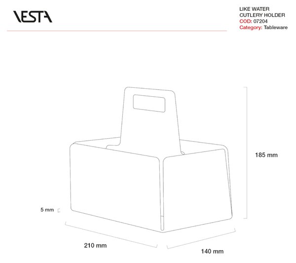 Portaposate in Plexi Trasparente Like Water Grande 21x14xh18,5 cm peso 0,52 kg, spessore 4 mm colore trasparente ideale per party e buffet