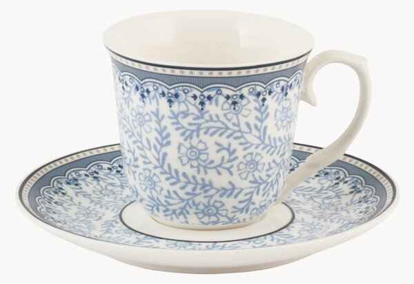 Set di 2 tazzine da caffè in porcellana con piattino Blue Dream