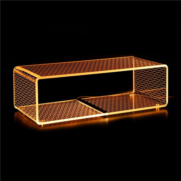 Lampada da tavolo Tavolino luminoso LED EXTRA LARGE RGB 100x45xh31 cm 15 W -6.000 K in Cristallo acrilico inciso Titts e Buts