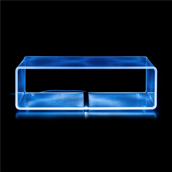 Lampada da tavolo Tavolino luminoso LED EXTRA LARGE RGB 100x45xh31 cm 15 W -6.000 K in Cristallo acrilico inciso Flots