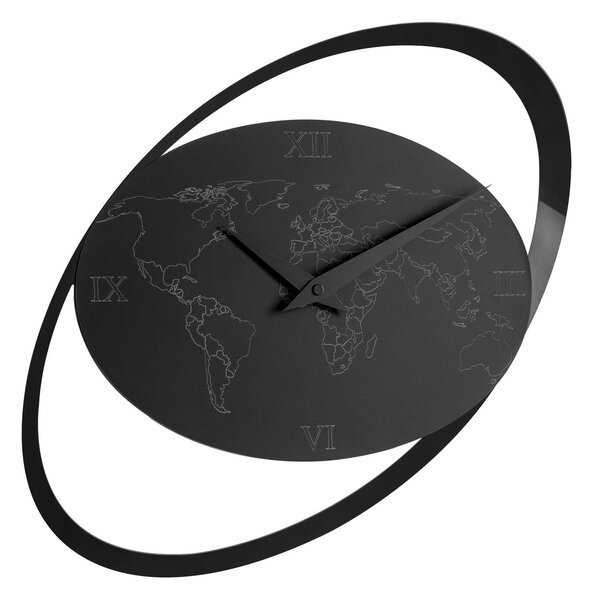 OROLOGIO MEDIO HOURS, 70x70H5.5 cm, colore Nero