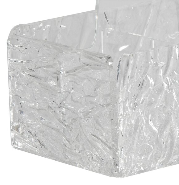 Portaposate big like water ice, dimensioni 21x14xh18,5 cm, peso 0,52 kg, spessore 4 mm colore trasparente effetto ghiaccio ideale per party e buffet