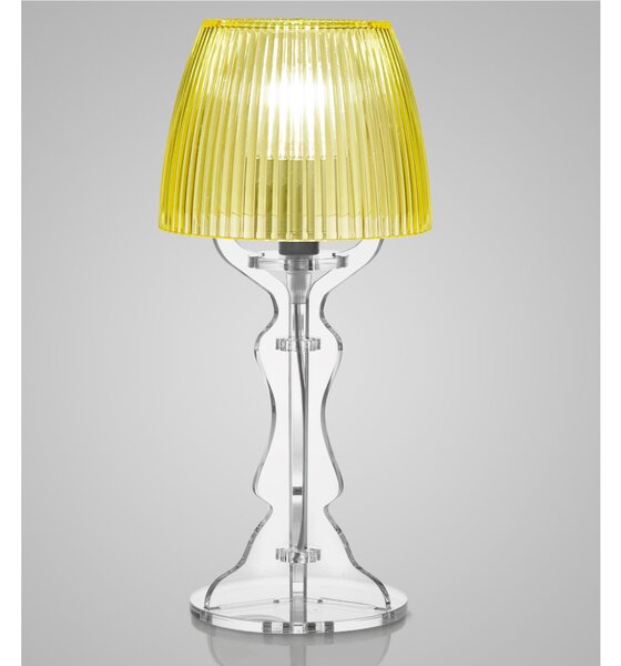 Lampada da tavolo Abat Jour Piccola LADY diametro �14xh31cm Trasparente Giallo