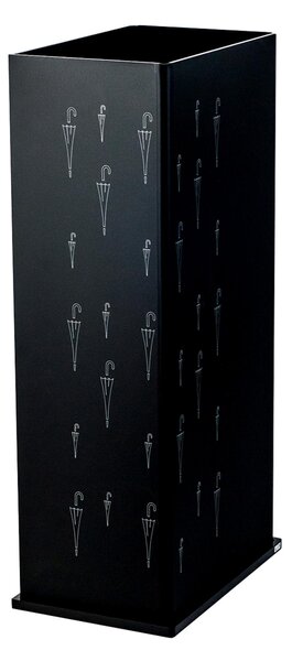 Portaombrelli Rettangolare LONDON 25,5x16xh50,5 cm in cristallo acrilico con disegni colore nero