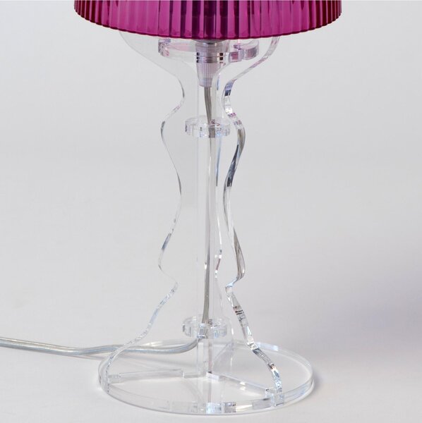Lampada da tavolo Abat Jour Piccola LADY diametro �14xh31cm Trasparente Fucsia