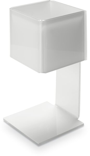 LAMPADA da tavolo, ABAT-JOUR in plexi bicolore SQUARE 12,5x12,5xh 28,5 cm colore BIANCO