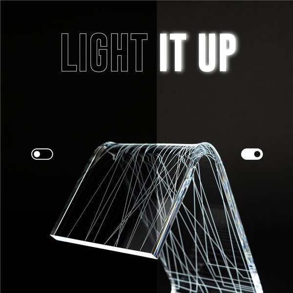 Abat-Jour Lampada da tavolo in cristallo acrilico tagliato al laser C-LED PINS 11x17xh19 cm - 1,9 W-24 V struttura in Plexi