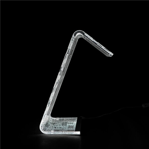Lampada da Tavolo a Led Media DECORO ON LINE 13,5x24x34h cm 0,25 w - 24 Volt C-LED in Plexi con decoro inciso al laser