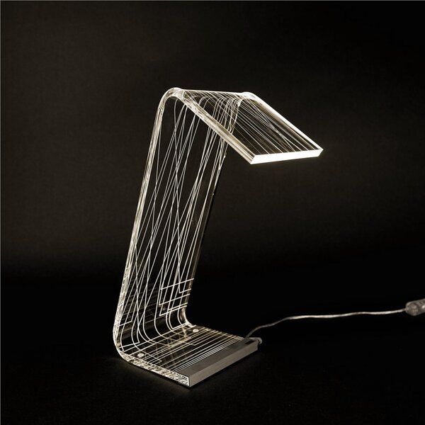 Lampada da Tavolo a Led Media DECORO ON LINE 13,5x24x34h cm 0,25 w - 24 Volt C-LED in Plexi con decoro inciso al laser