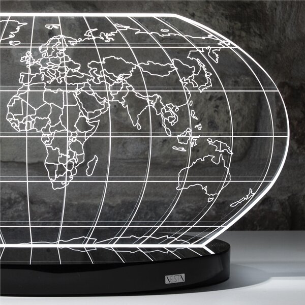 Lampada da tavolo COLOMBO LUXURY in cristallo acrilico Piccola 27,5x9.5xh13,8 cm con base nero opalino