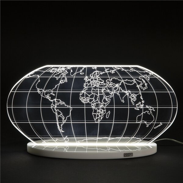 Lampada da tavolo COLOMBO LUXURY in cristallo acrilico Piccola 27,5x9.5xh13,8 cm con base Bianco opalino