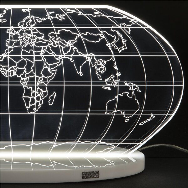 Lampada da tavolo COLOMBO LUXURY in cristallo acrilico Piccola 27,5x9.5xh13,8 cm con base Bianco opalino