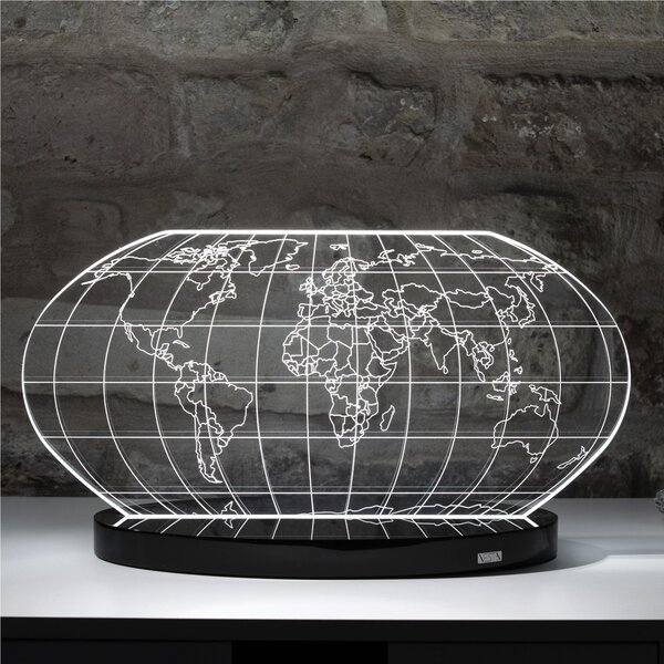 Lampada da tavolo COLOMBO LUXURY in cristallo acrilico Piccola 27,5x9.5xh13,8 cm con base nero opalino