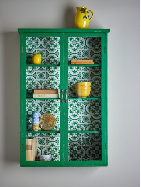 Vetrina verde in abete massiccio da appendere 81x122x22 cm Hazem – Bloomingville