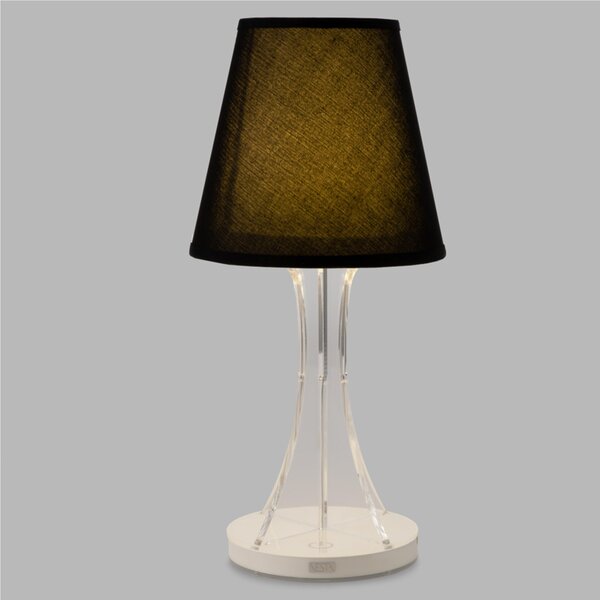 Lampada da tavolo Abat Jour a LED Batteria senza filo Piccola mini Sky Led diametro 12xh33cm aUTONOMIA 8 ORE cappellino in cotone nero