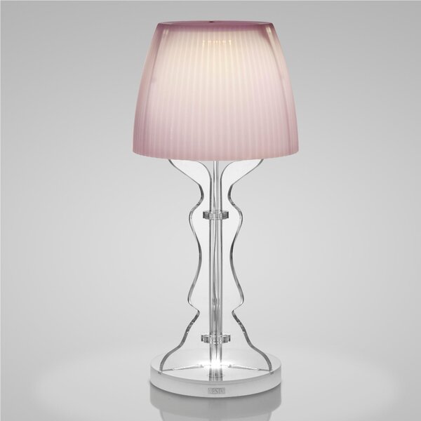Lampada da tavolo senza fili Abat Jour Lady Led diametro 14xh33cm cappellino prismatico funzione a batteria rosa