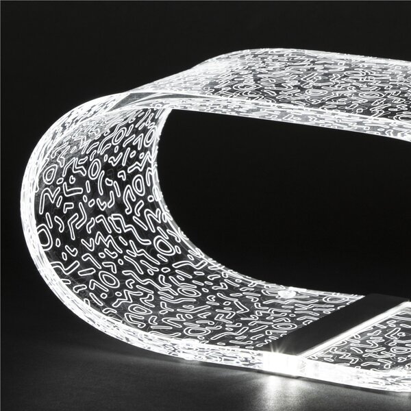 Lampada da tavolo Futura Led Piccola ABSTRACT 19,50x11xh10 cm 4 W -6.000 K in plexiglas inciso acrilico trasparente