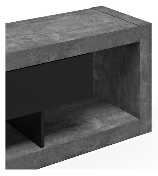 Tavolo TV grigio-nero in cemento 175x52 cm Nara - TemaHome