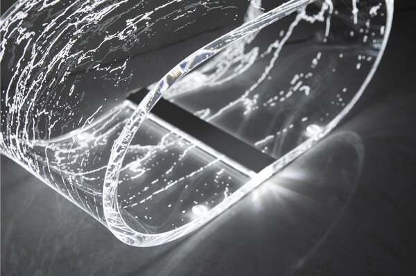 Lampada da tavolo Futura Led Grande MARBLE 33x14,5xh16 cm 5 W -6.000 K in plexiglas inciso acrilico trasparente