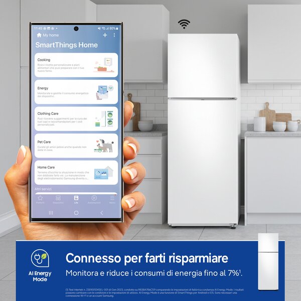 Samsung Frigorifero Doppia Porta Capacit 305 Litri Classe energetica E Raffreddamento No Frost colore Bianco - RT31CG5624WWES