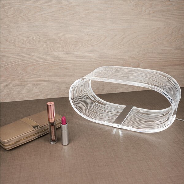 Lampada da tavolo Futura Led Grande LEAF 33x14,5xh16 cm 5 W -6.000 K in plexiglas inciso acrilico trasparente
