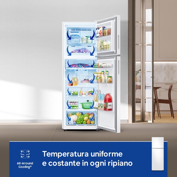 Samsung Frigorifero Doppia Porta Capacit 305 Litri Classe energetica E Raffreddamento No Frost colore Bianco - RT31CG5624WWES