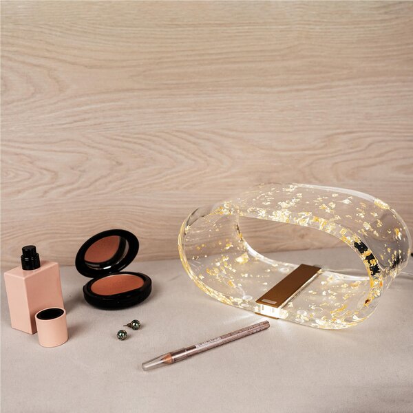 Lampada piccola future oro, dimensioni 19,5x11xH10 cm, spessore 10 mm