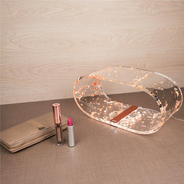 Lampada da tavolo Futura Led Grande MARBLE 33x14,5xh16 cm 5 W -6.000 K in plexiglas inciso acrilico Bronzo